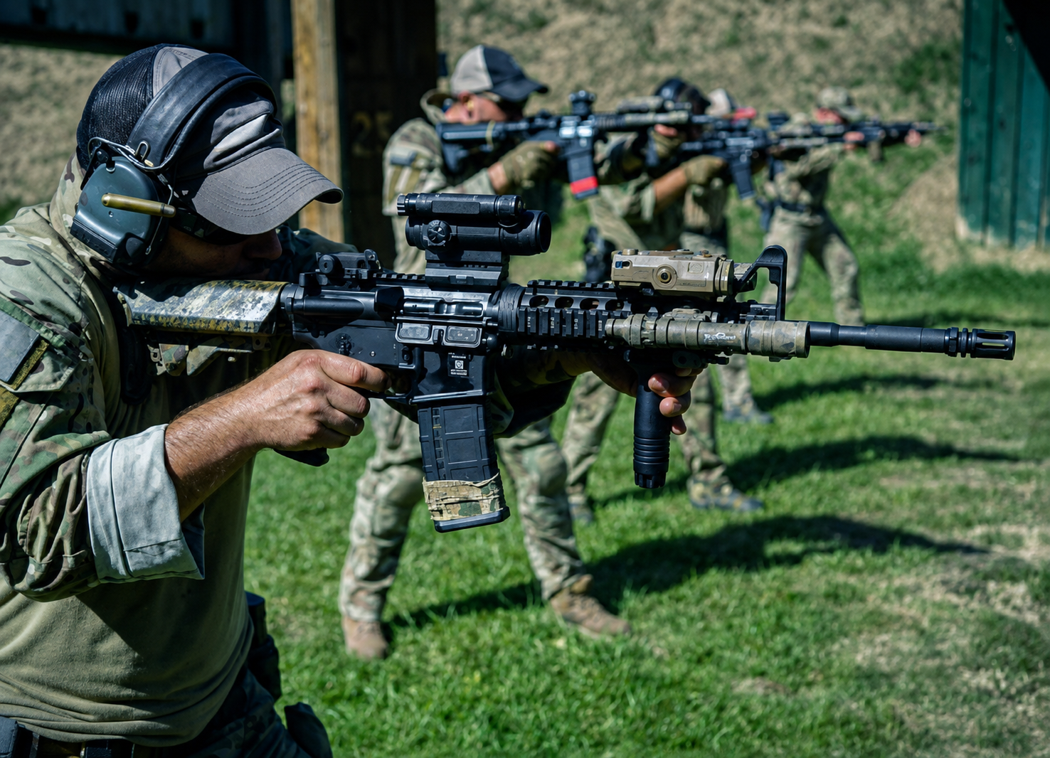 Defense training exercise on a range